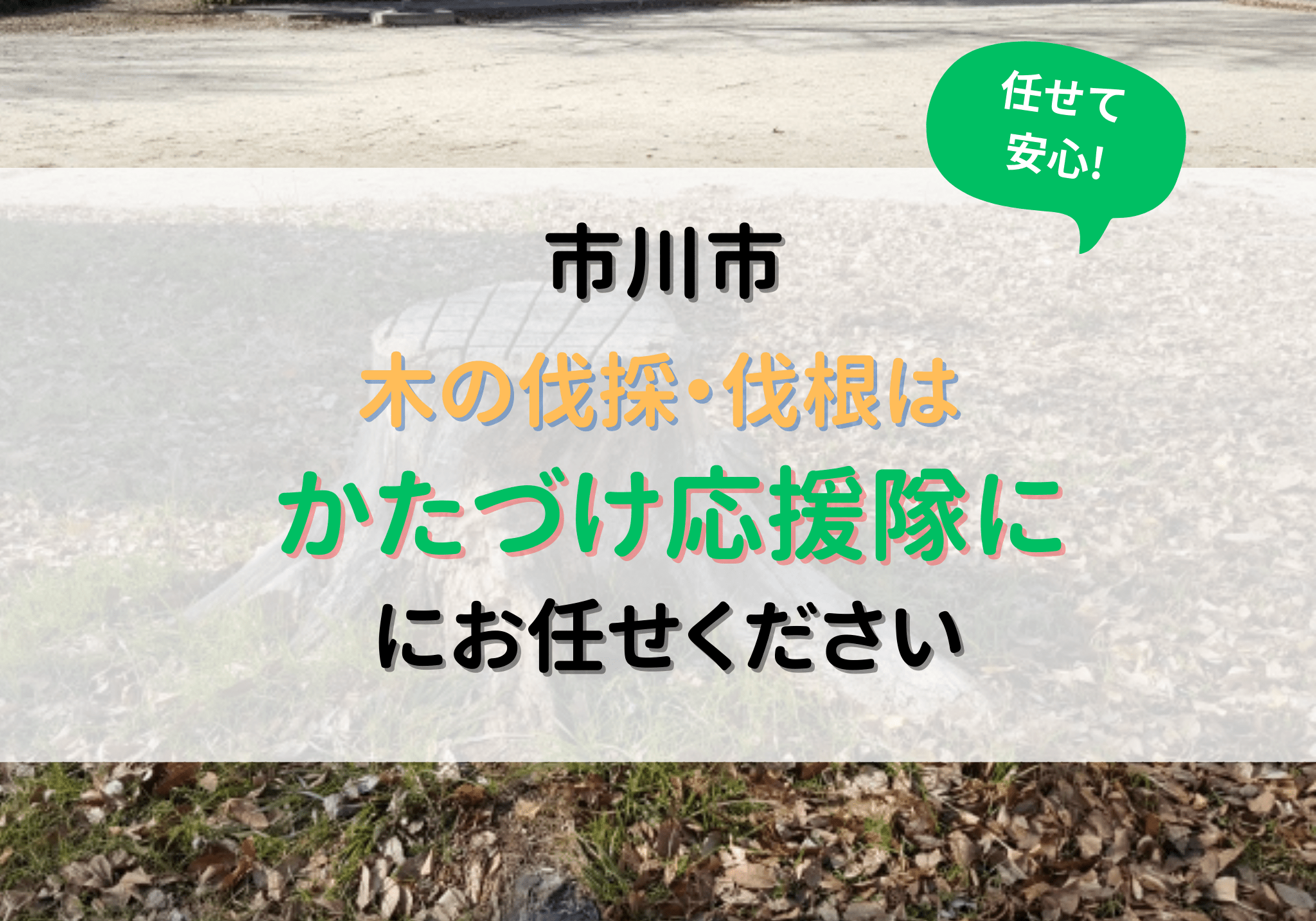 市川市で木の伐採・伐根なら便利屋「かたづけ応援隊」にお任せください